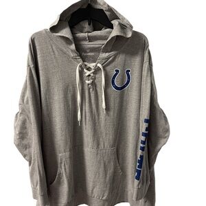 Fanatics Indianapolis NFL Colts Football Gray Hoodie with Blue Accents Sz 2X